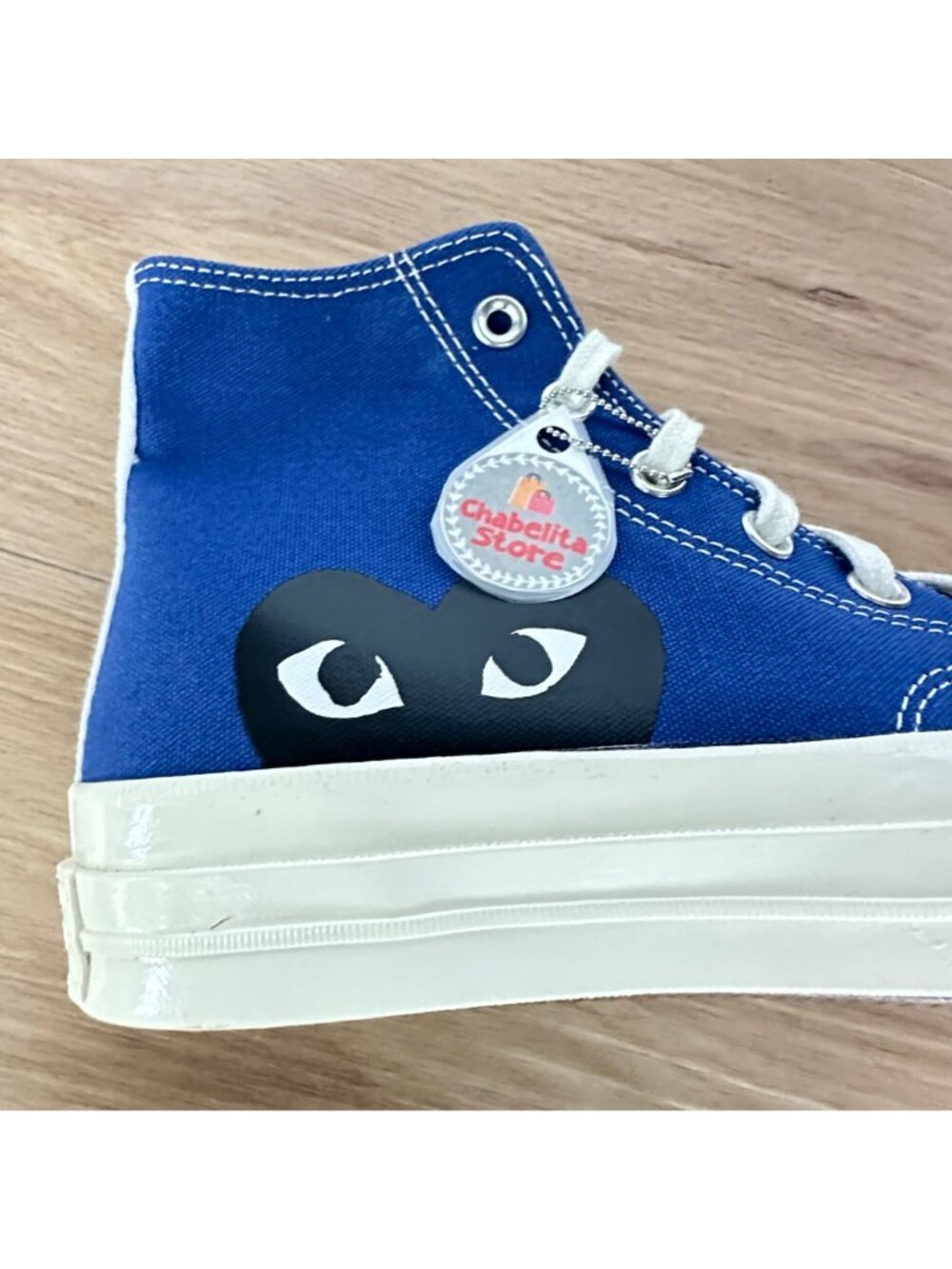 ✨Converse Chuck 70 Hi Comme Des Garçons Play X Sz 8 Women's Shoes Blue A08794C - Picture 9 of 10